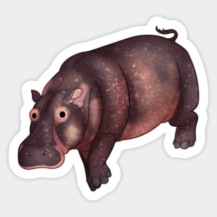 Cozy Hippopotamus Sticker